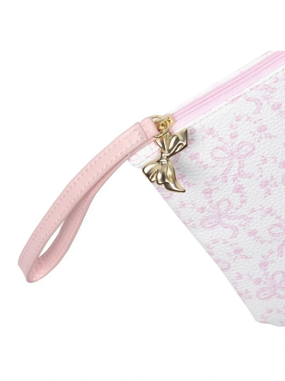 LoveShackFancy Pink Bow Print Pouch